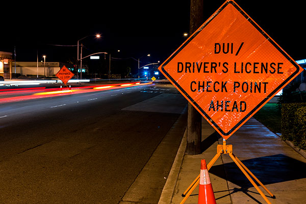 DUI roadblock sign