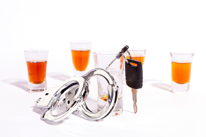 Glasses with keys and handcuffs